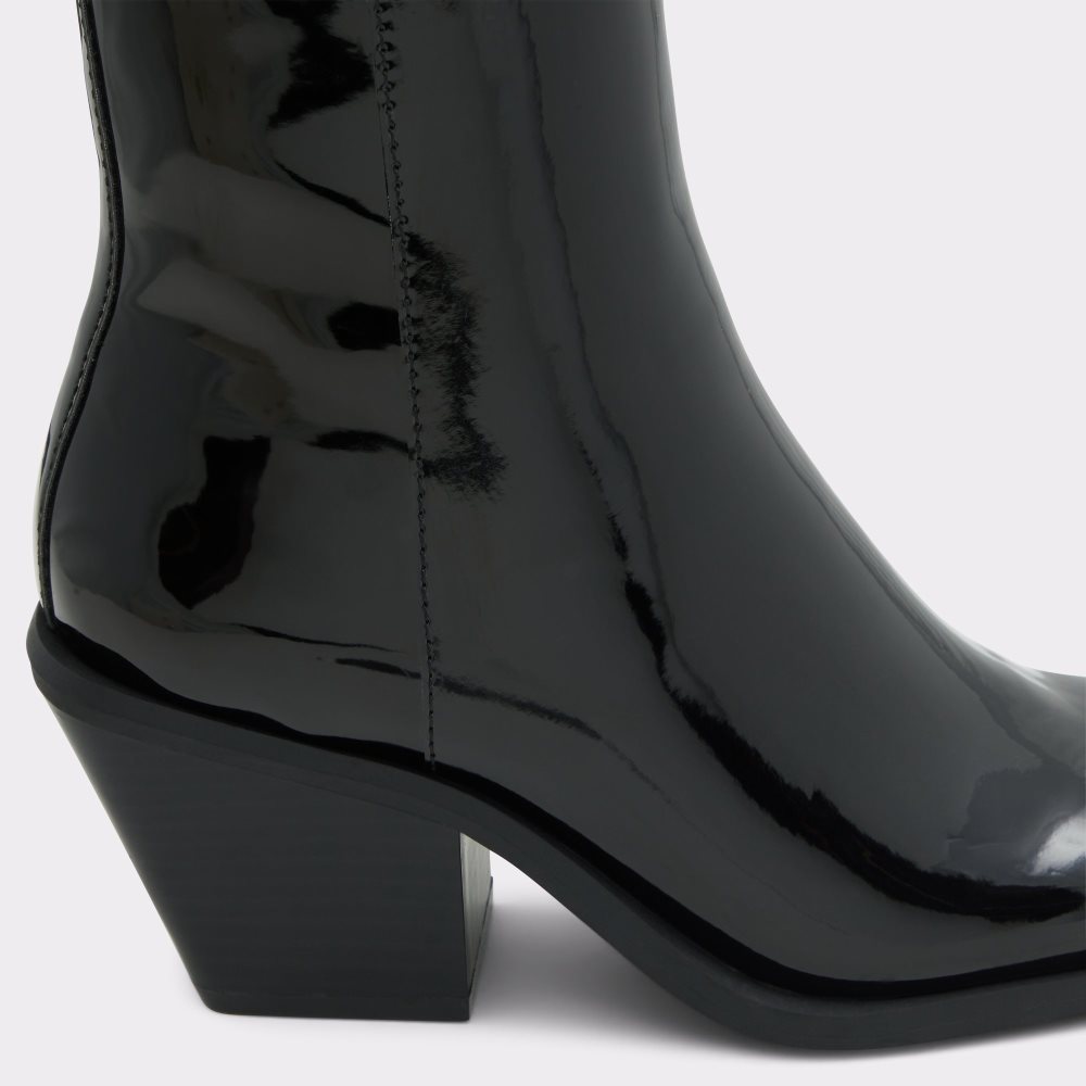 Black Aldo Vaquera Western Ankle Boots | 89YPDSUAG