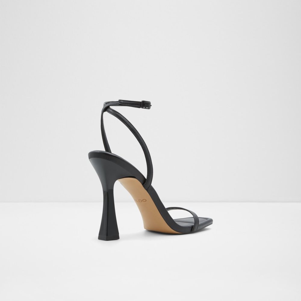 Black Aldo Vivanti Strap Heeled Sandal Block Heels | 73SYBUIQA