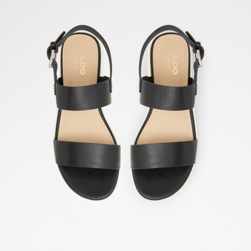 Black Aldo Woema Flat Sandal Sandals | 62ZCVFBHK