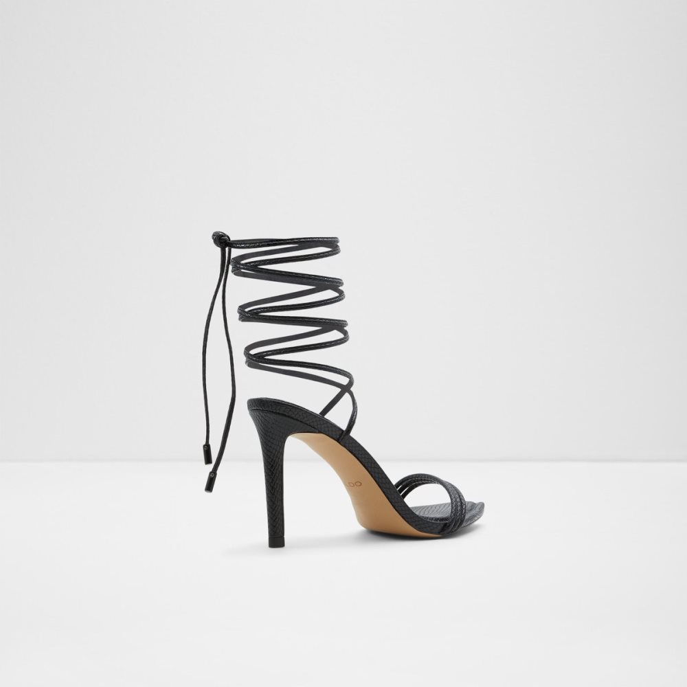 Black Aldo Yberrar Strappy Heeled Sandal - Stiletto Sandals | 73BQCFYOL