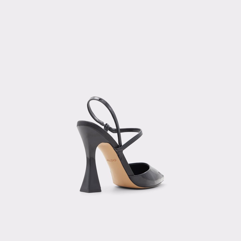 Black Aldo Zaha Sling Back High Heels | 34RTNGFBD