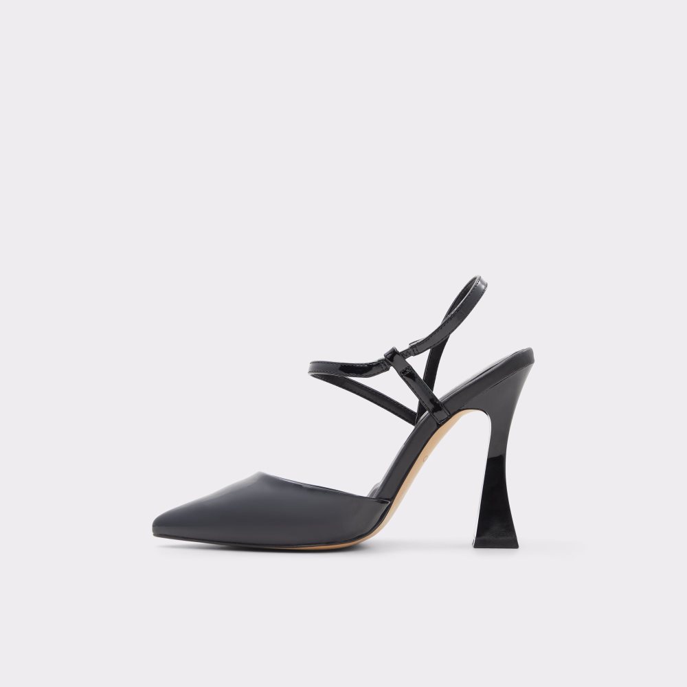 Black Aldo Zaha Sling Back High Heels | 34RTNGFBD