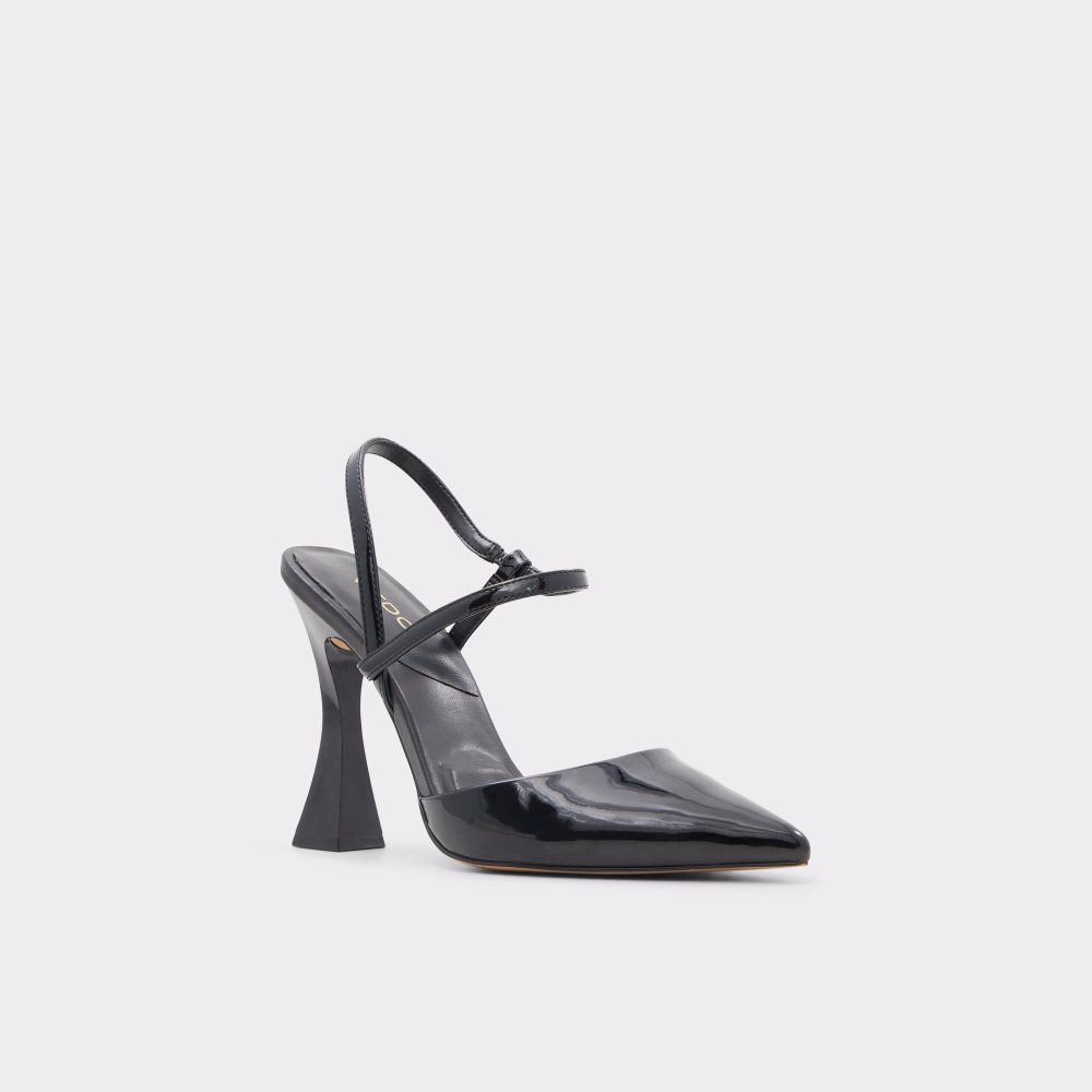 Black Aldo Zaha Sling Back High Heels | 34RTNGFBD