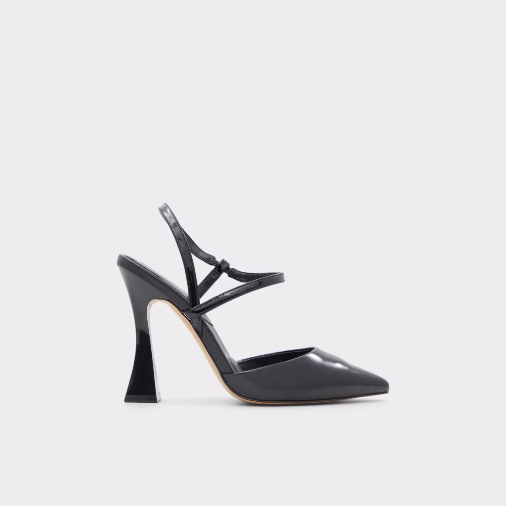 Black Aldo Zaha Sling Back High Heels | 34RTNGFBD