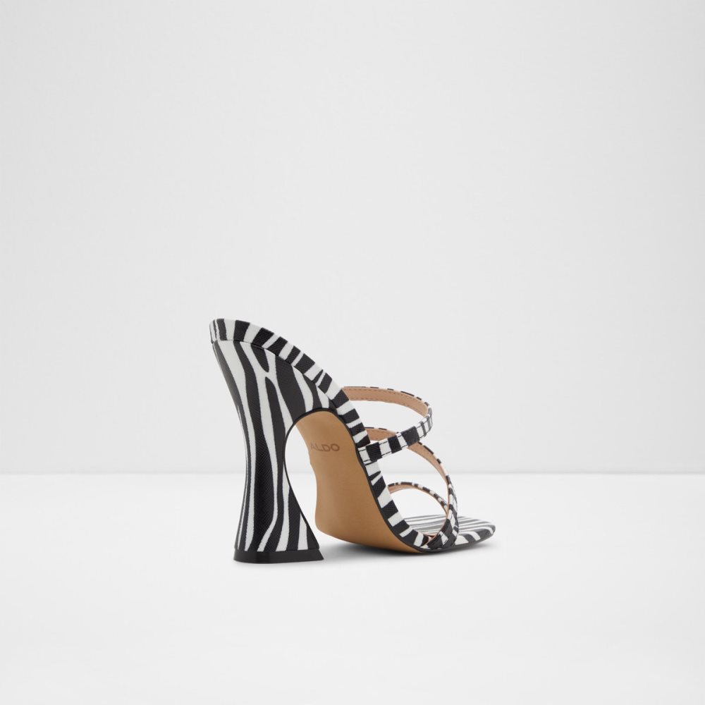 Black / White Aldo Hugar Heeled Mule Block Heels | 98BUPRODJ