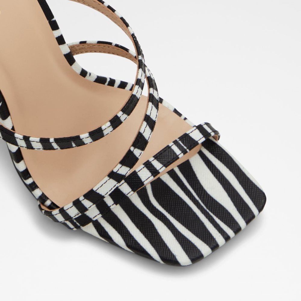 Black / White Aldo Hugar Heeled Mule Block Heels | 98BUPRODJ