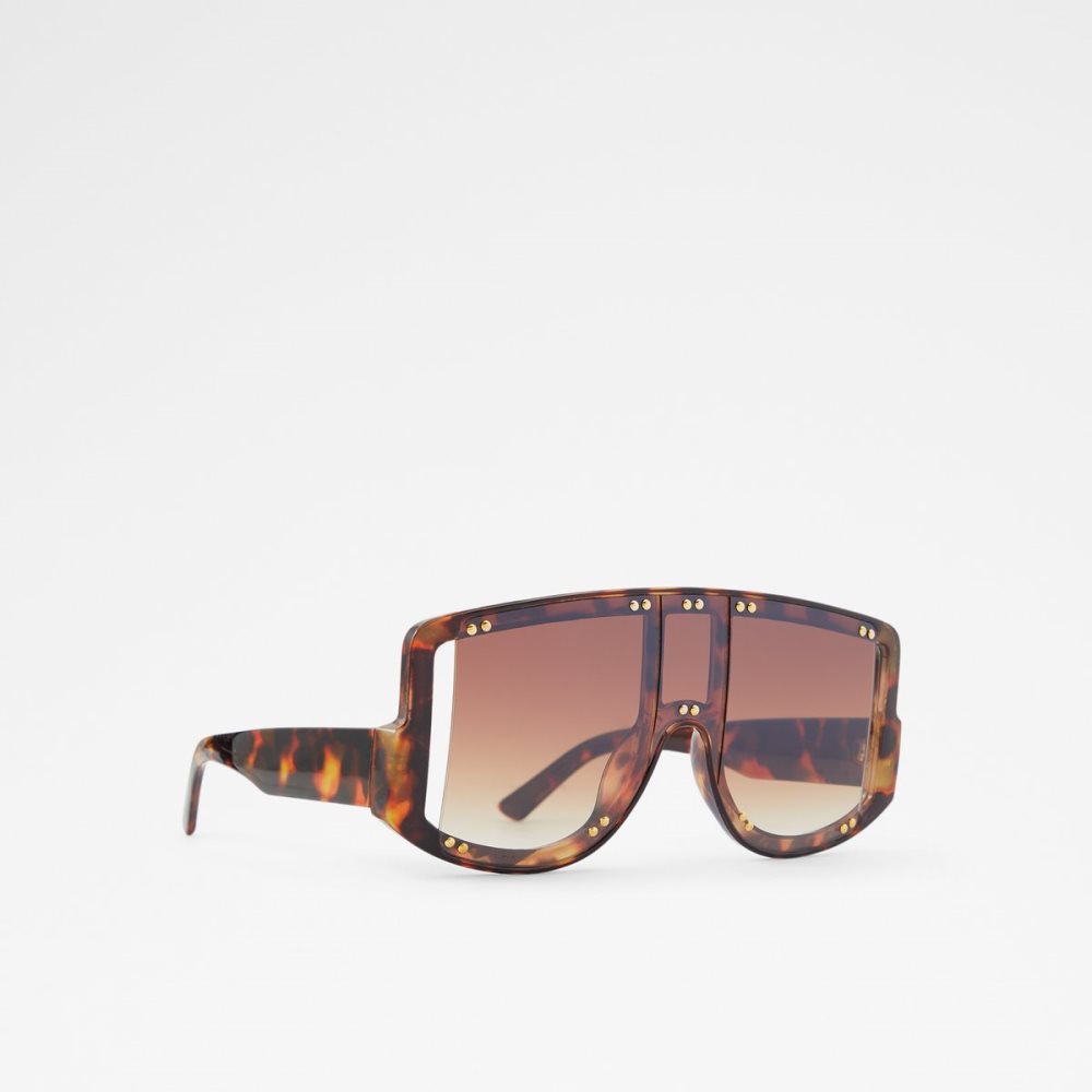 Brown Aldo Javabriclya Shield Sunglasses | 06OATLUFX