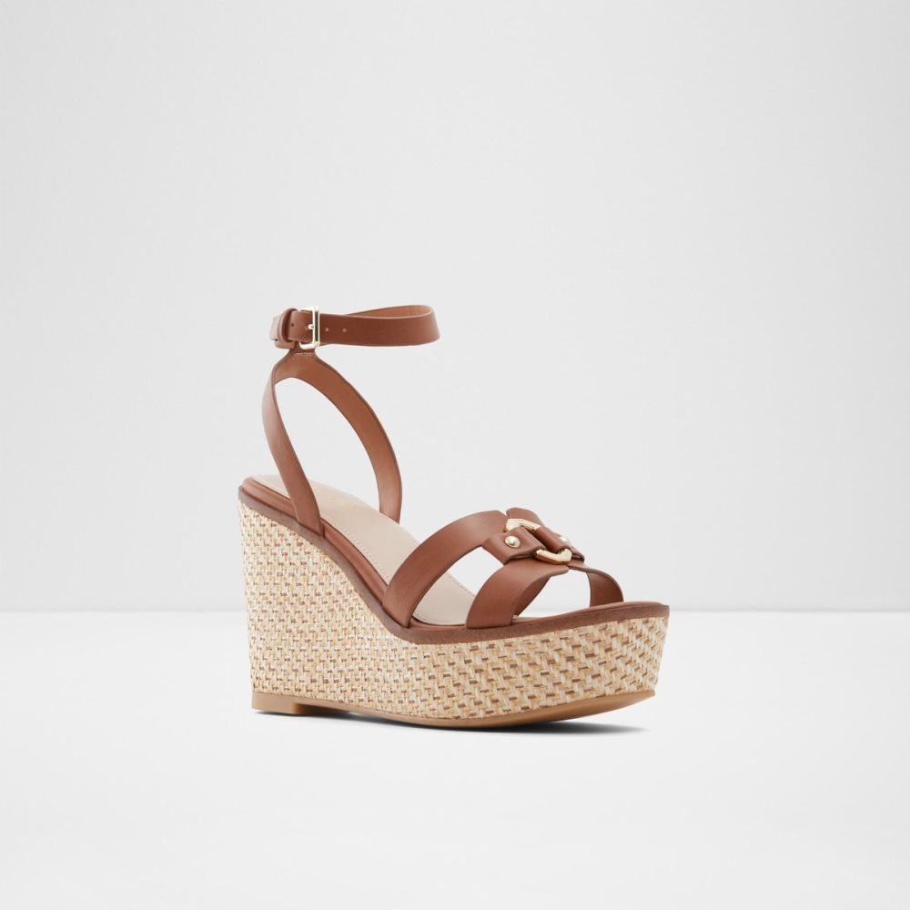 Brown Aldo Onan Wedge Sandal - Wedge Sandals | 06VMKBNCH