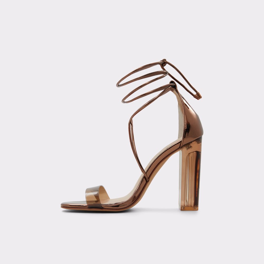 Brown Aldo Onardonia Strappy Heeled Sandal Sandals | 09BQKZWFL