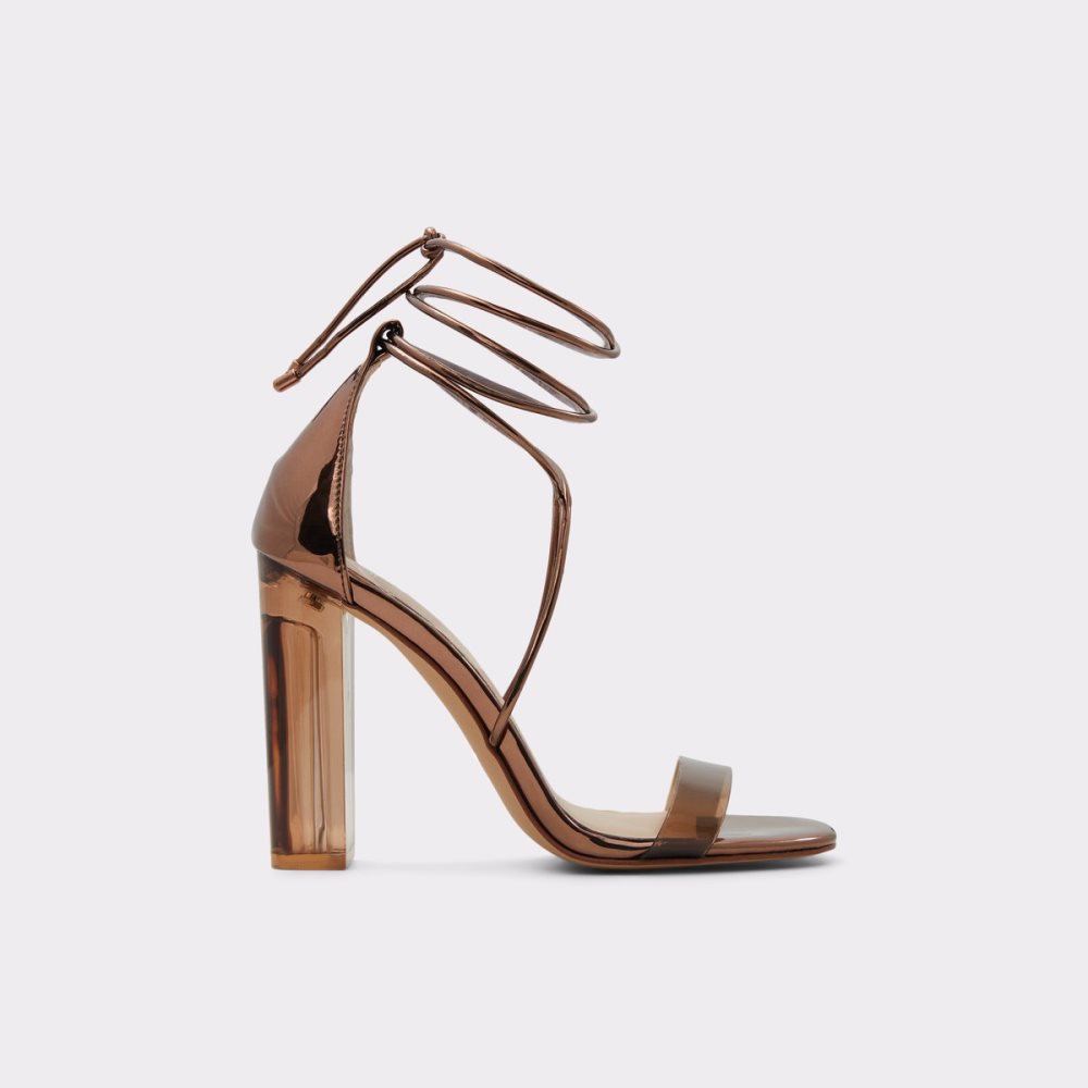 Brown Aldo Onardonia Strappy Heeled Sandal Sandals | 09BQKZWFL