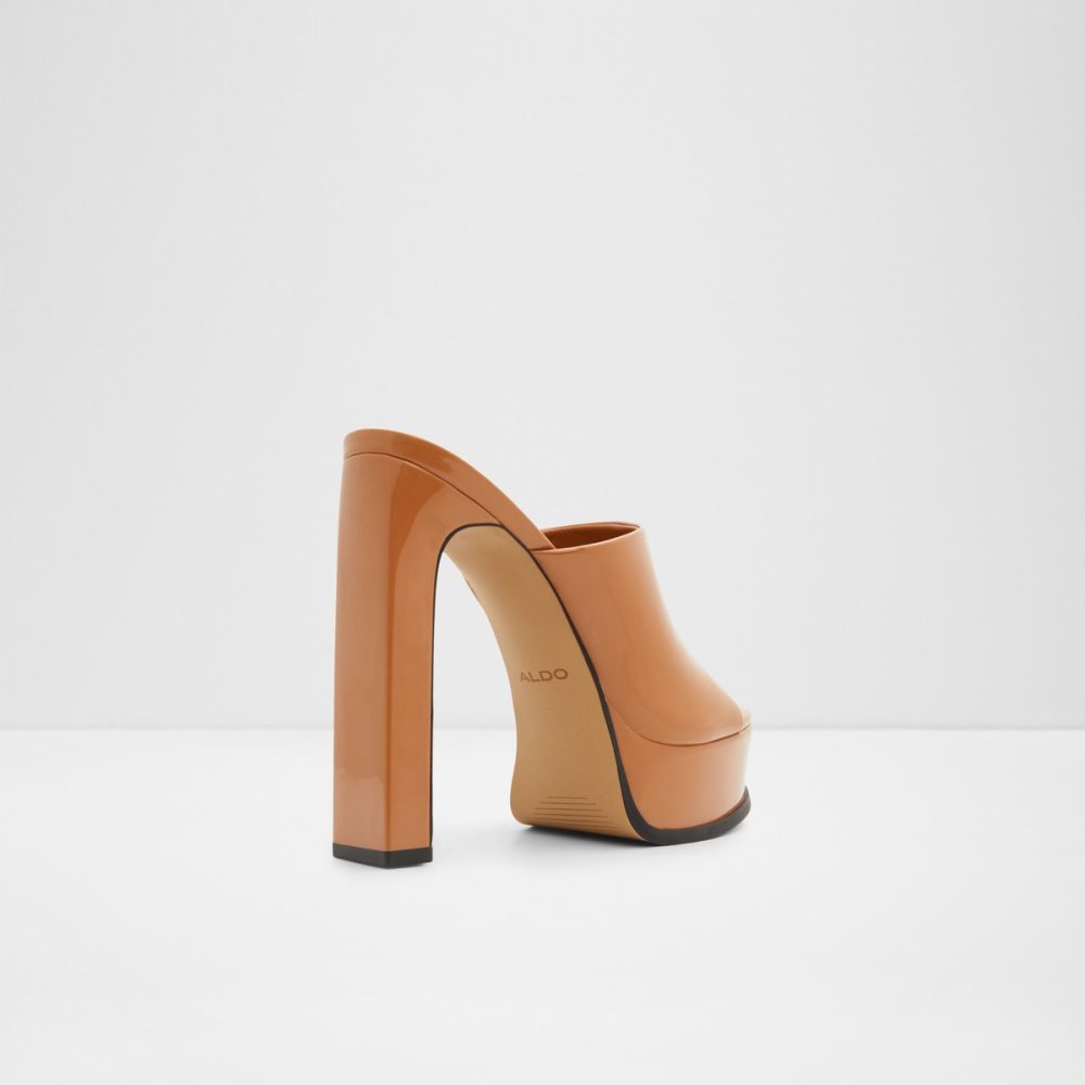 Dark Beige Aldo Savilla Heeled Mule - Plateforme Platform Shoes | 70JYVRBSQ