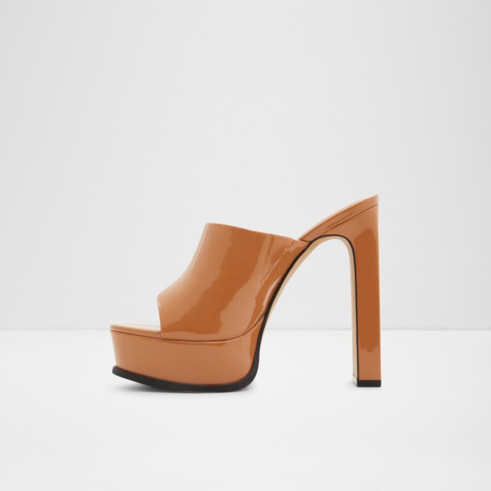 Dark Beige Aldo Savilla Heeled Mule - Plateforme Platform Shoes | 70JYVRBSQ