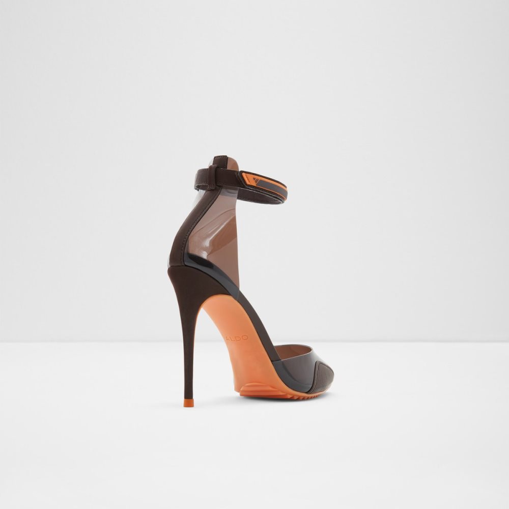 Dark Brown Aldo Invisi High Heels | 87YXMDCGO