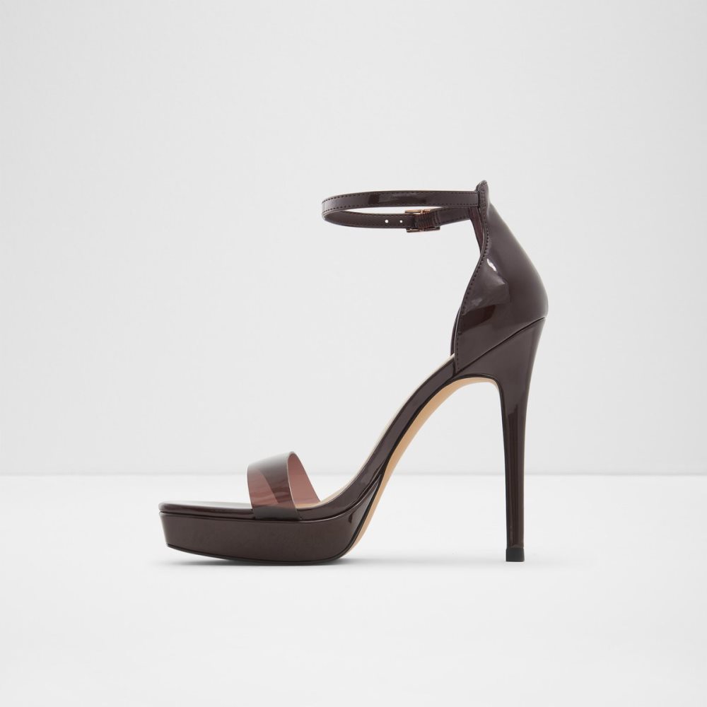 Dark Brown Aldo Scarlett High Sandal - Stiletto Platform Shoes | 08NVSQRMW