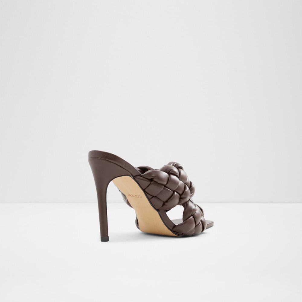 Dark Brown Aldo Tressu High Sandal - Stiletto Sandals | 65BMJTRPK