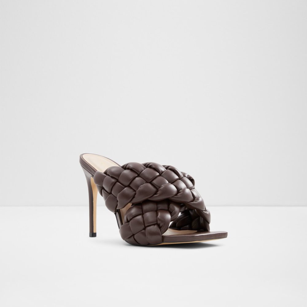 Dark Brown Aldo Tressu High Sandal - Stiletto Sandals | 65BMJTRPK