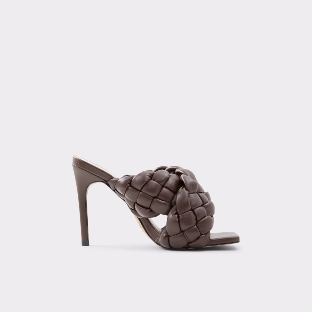 Dark Brown Aldo Tressu High Sandal - Stiletto Sandals | 65BMJTRPK