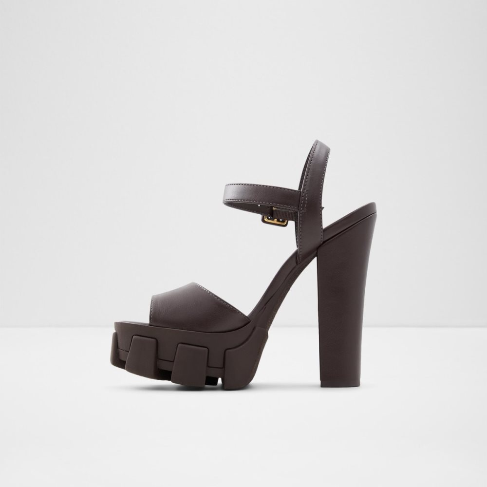 Dark Brown Aldo Verrajan High Sandal - Platform Shoes | 57ZUWNDYS