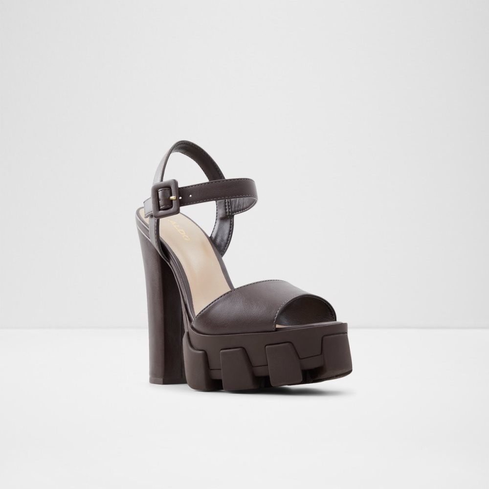 Dark Brown Aldo Verrajan High Sandal - Platform Shoes | 57ZUWNDYS