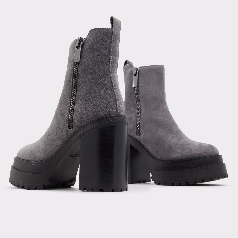 Dark Grey Aldo Upside - Lug Sole Ankle Boots | 76SQUVCHB