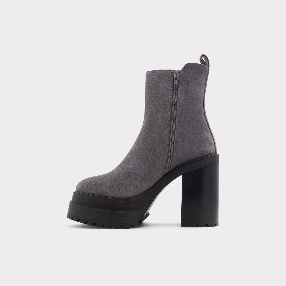 Dark Grey Aldo Upside - Lug Sole Ankle Boots | 76SQUVCHB