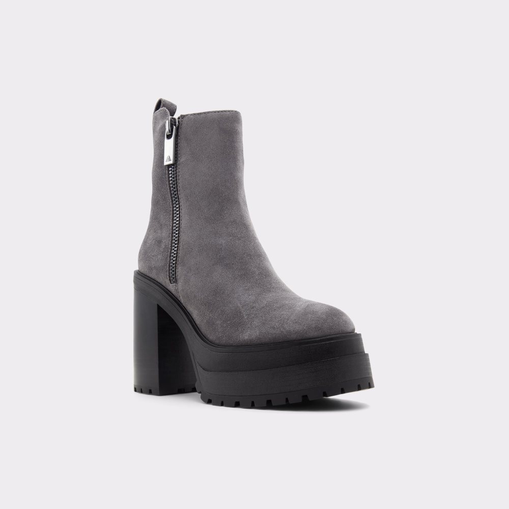 Dark Grey Aldo Upside - Lug Sole Ankle Boots | 76SQUVCHB