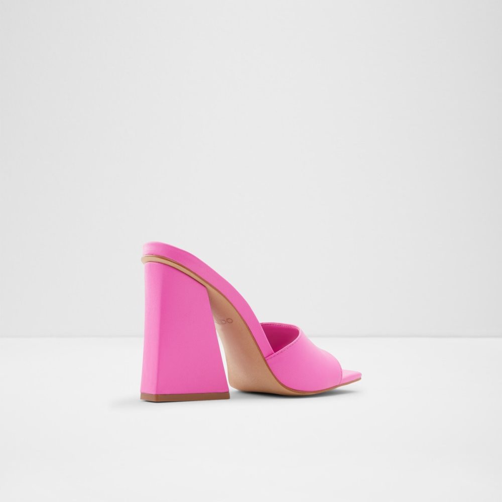 Fuchsia Aldo Prisma High Mule Block Heels | 57VFPSKNG