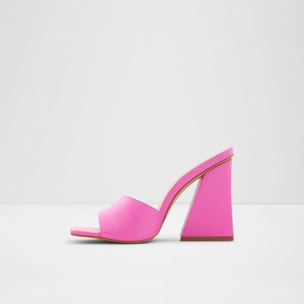 Fuchsia Aldo Prisma High Mule Block Heels | 57VFPSKNG