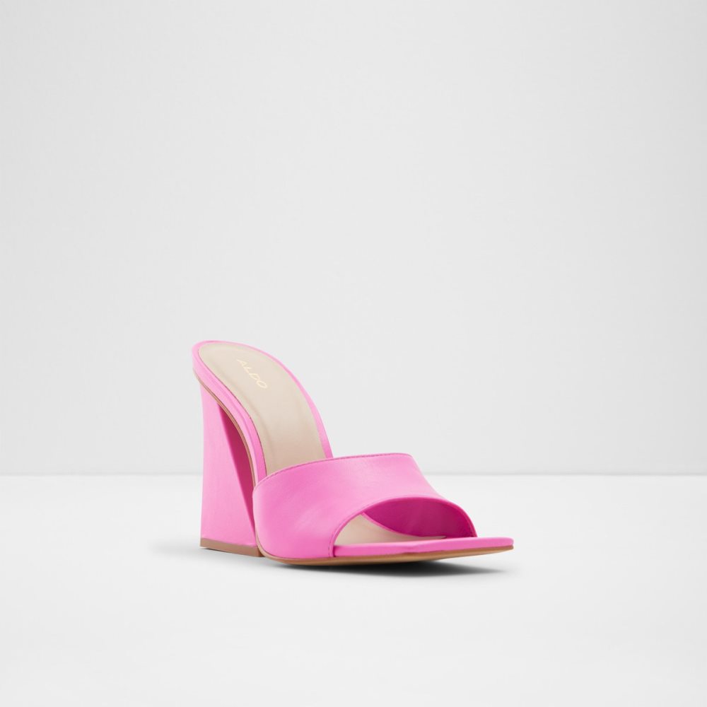 Fuchsia Aldo Prisma High Mule Block Heels | 57VFPSKNG