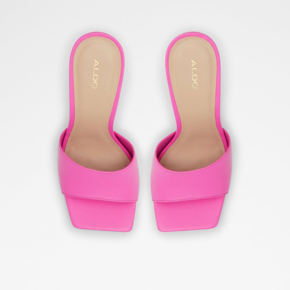 Fuchsia Aldo Prisma High Mule Block Heels | 57VFPSKNG