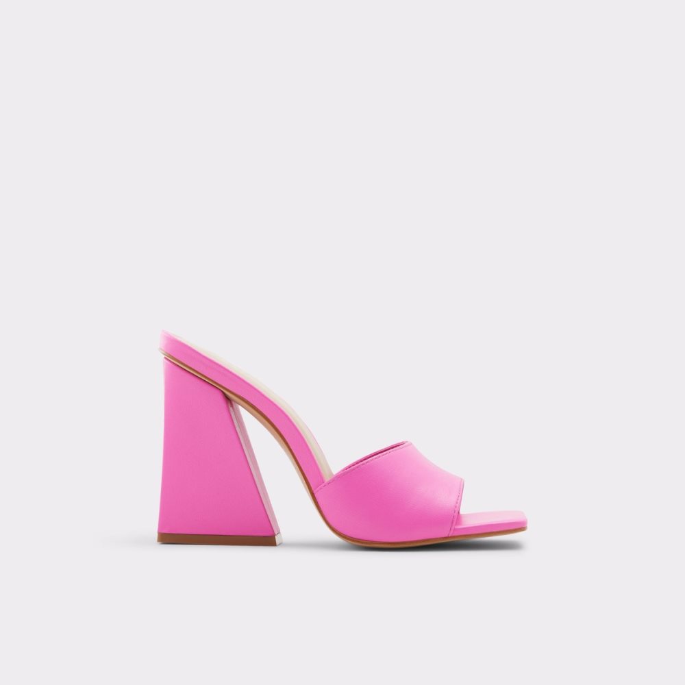 Fuchsia Aldo Prisma High Mule Block Heels | 57VFPSKNG