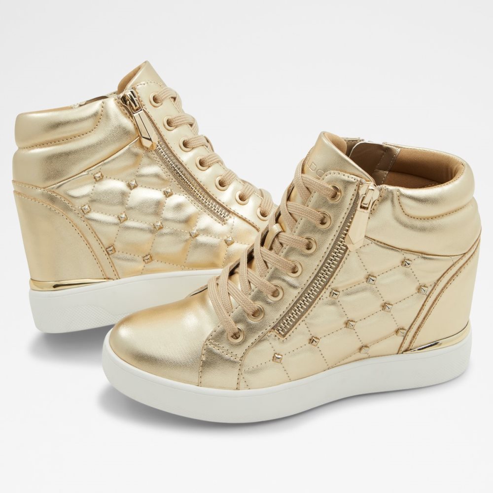 Gold Aldo Ailannah High Top - Wedge Sneakers | 43SYFNXEV