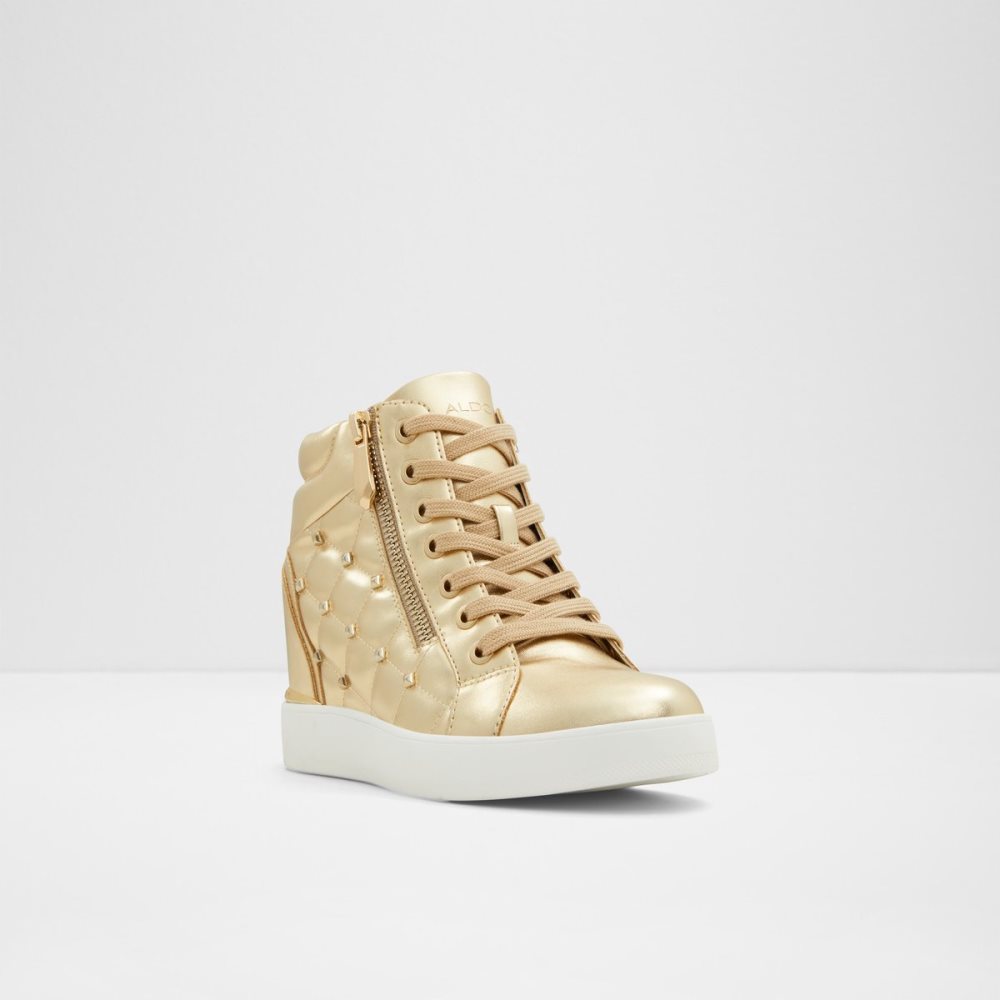 Gold Aldo Ailannah High Top - Wedge Sneakers | 43SYFNXEV