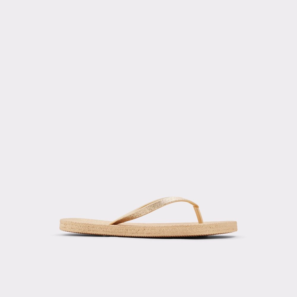 Gold Aldo Aloomba Flat Sandal Sandals | 80JQFOKUY