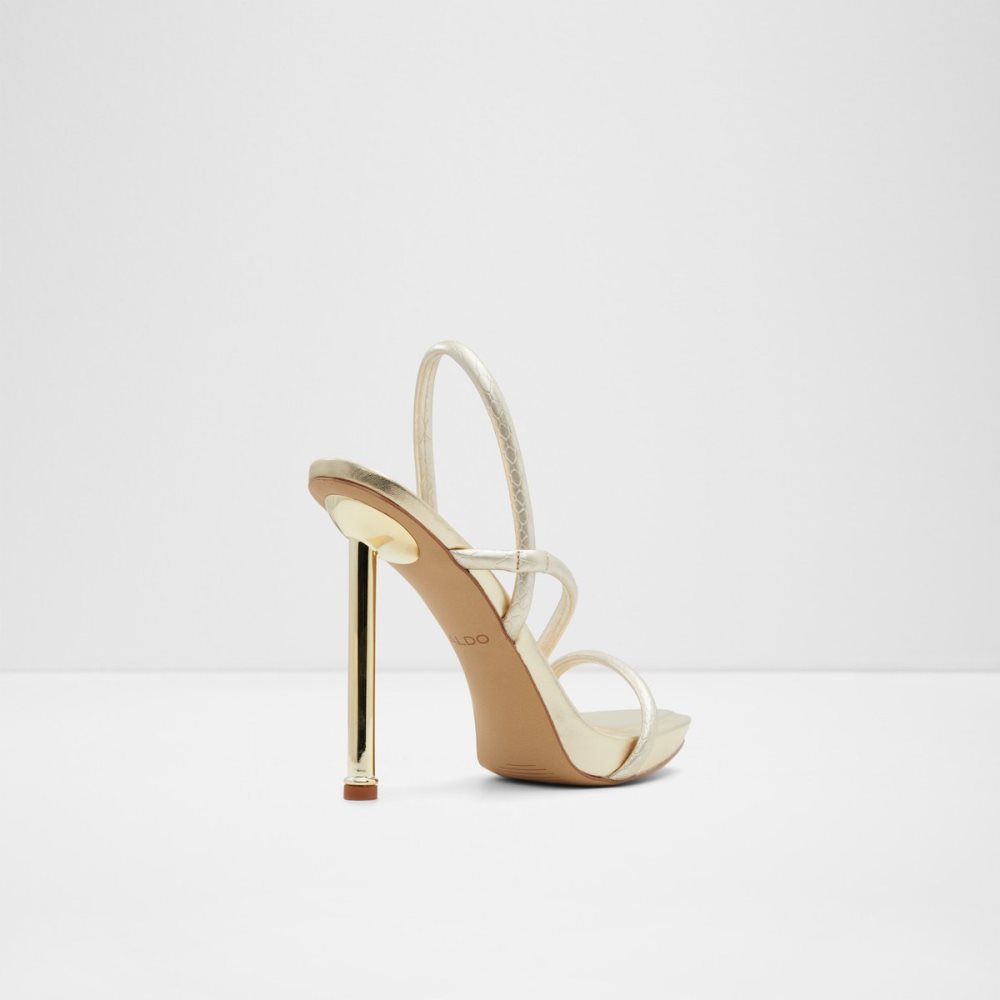 Gold Aldo Dorah Sling Back Heeled Sandal Sandals | 04LFOWJGU