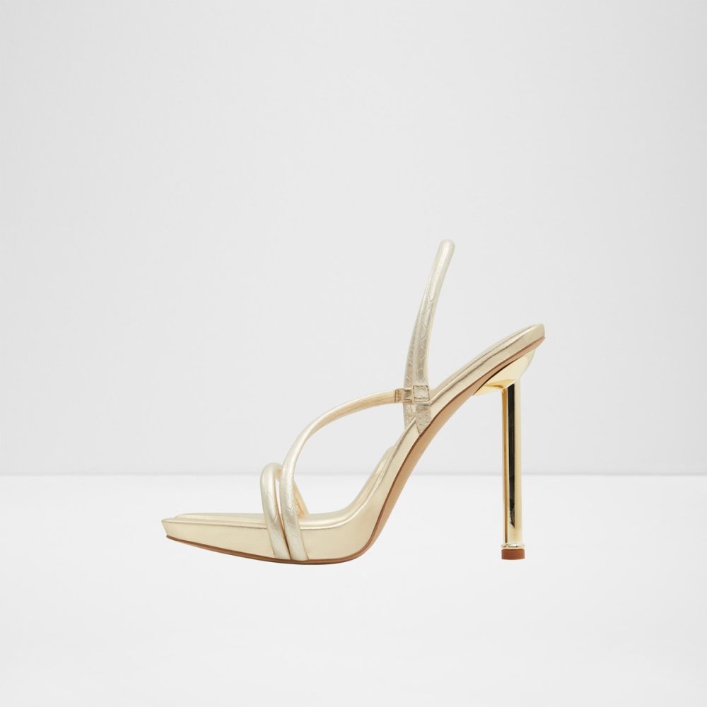 Gold Aldo Dorah Sling Back Heeled Sandal Sandals | 04LFOWJGU