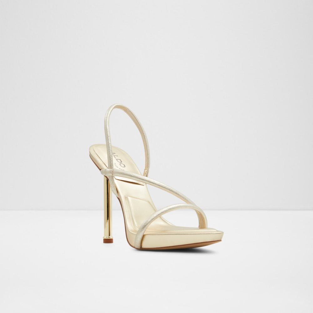 Gold Aldo Dorah Sling Back Heeled Sandal Sandals | 04LFOWJGU