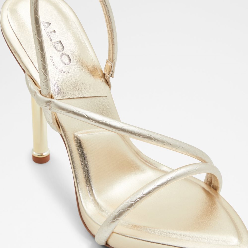 Gold Aldo Dorah Sling Back Heeled Sandal Sandals | 04LFOWJGU