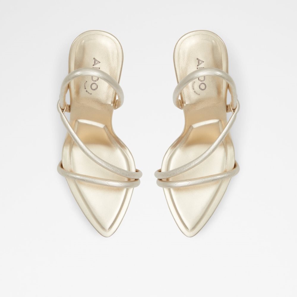 Gold Aldo Dorah Sling Back Heeled Sandal Sandals | 04LFOWJGU