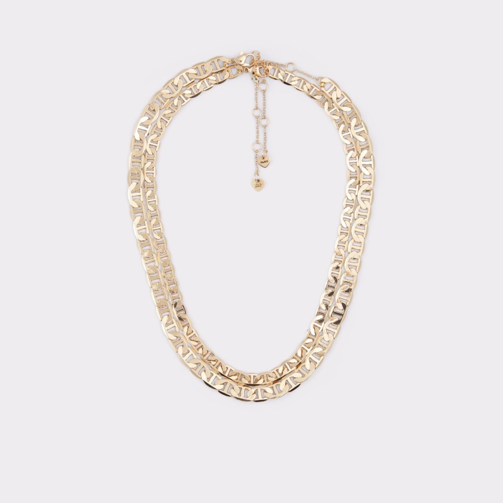 Gold Aldo Dworwen Layered Necklace | 25KLIWXYM