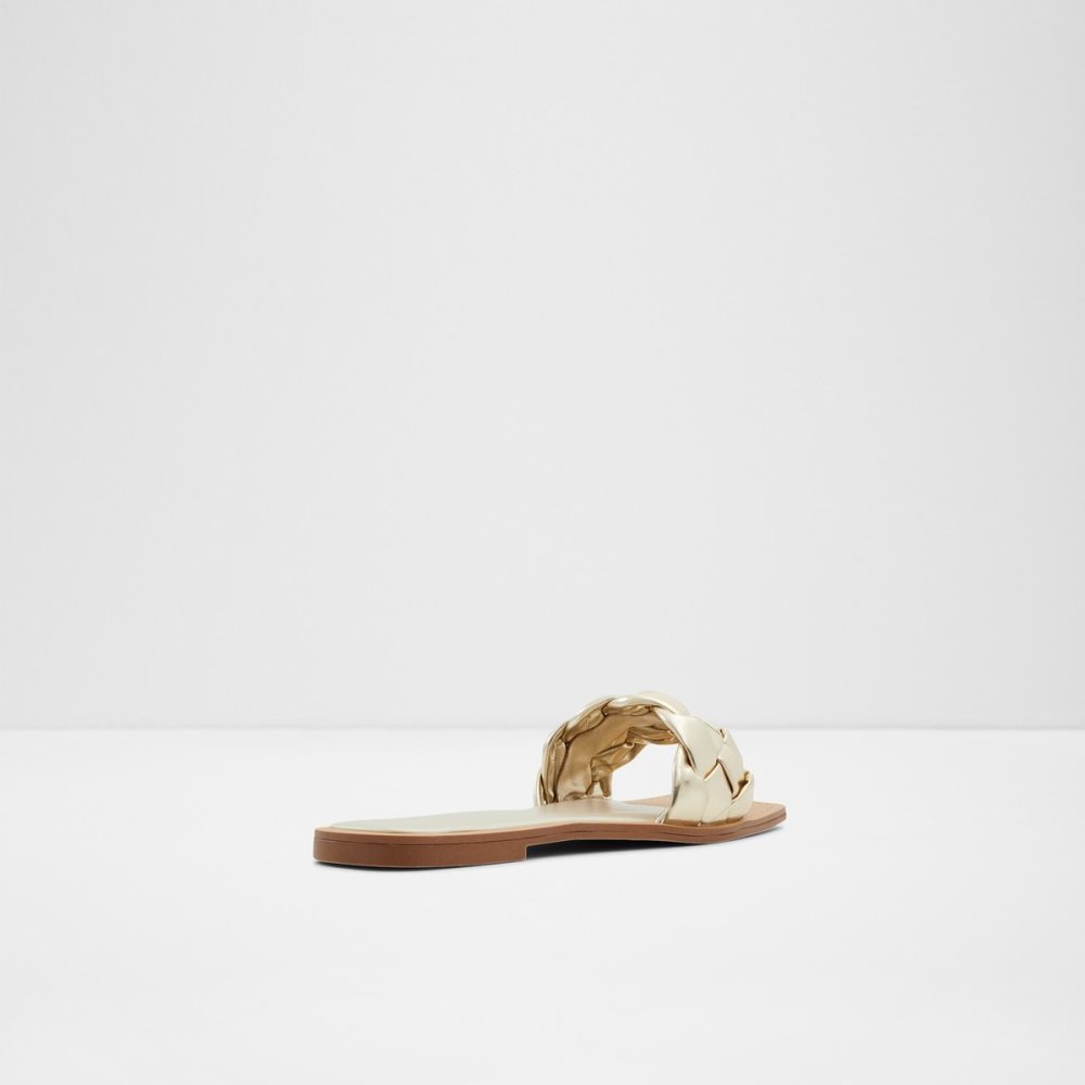 Gold Aldo Poets Slide Sandal Sandals | 96YMADXJT