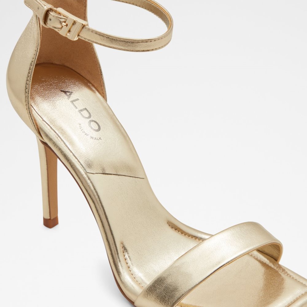 Gold Aldo Renza Strap Heeled Sandal - Stiletto Heels | 83LTGNOWP