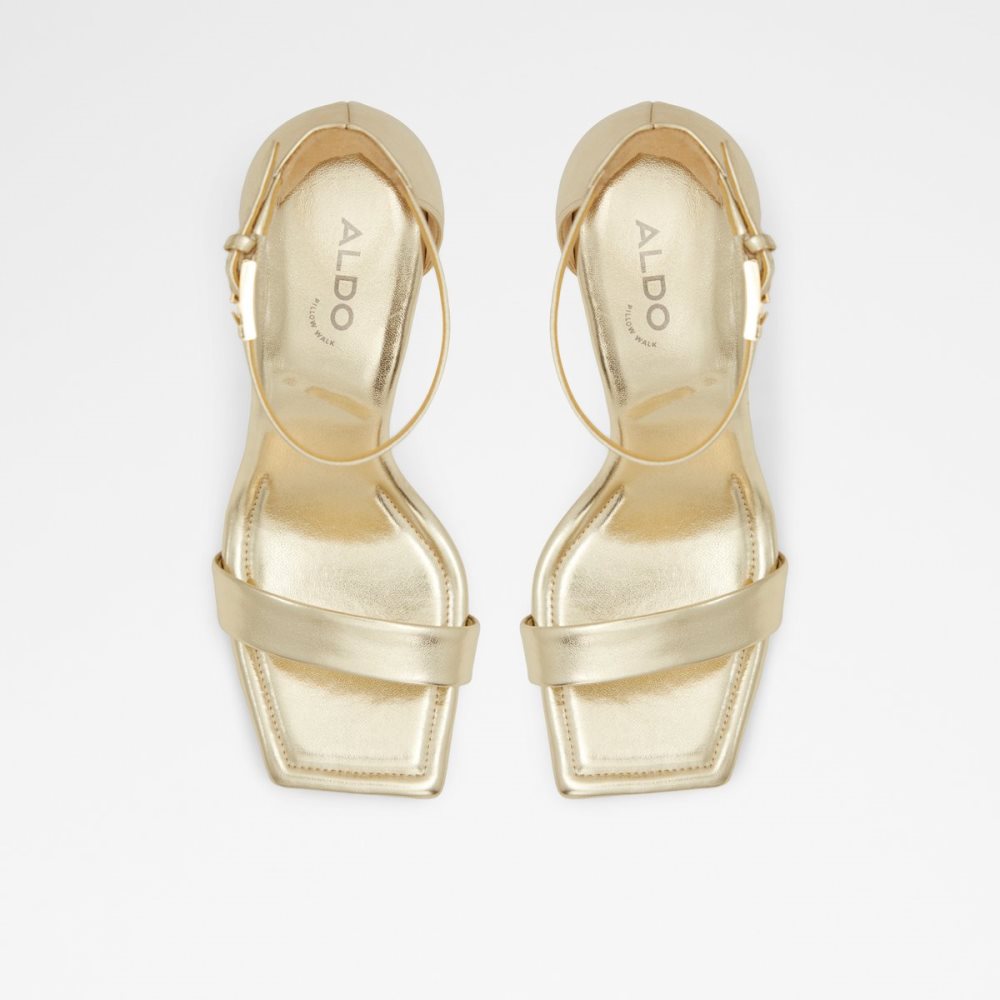 Gold Aldo Renza Strap Heeled Sandal - Stiletto Heels | 83LTGNOWP