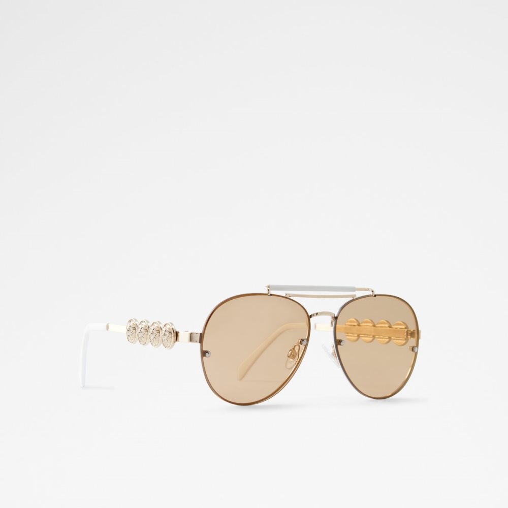 Gold Aldo Unoe Square Sunglasses | 54NQCMELT