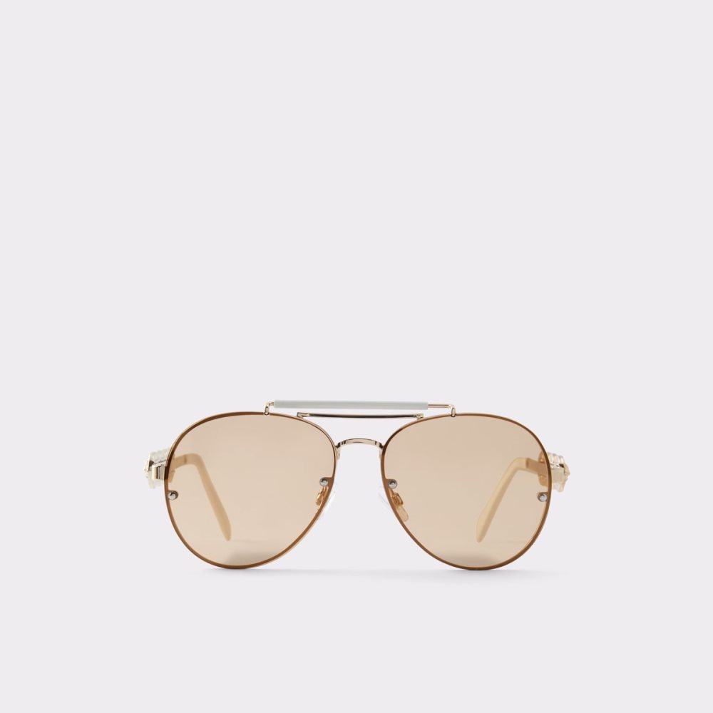 Gold Aldo Unoe Square Sunglasses | 54NQCMELT