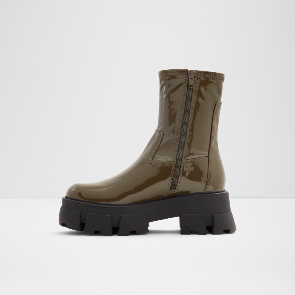 Khaki Aldo Grandsole - Lug Sole Ankle Boots | 24IXPBNVH