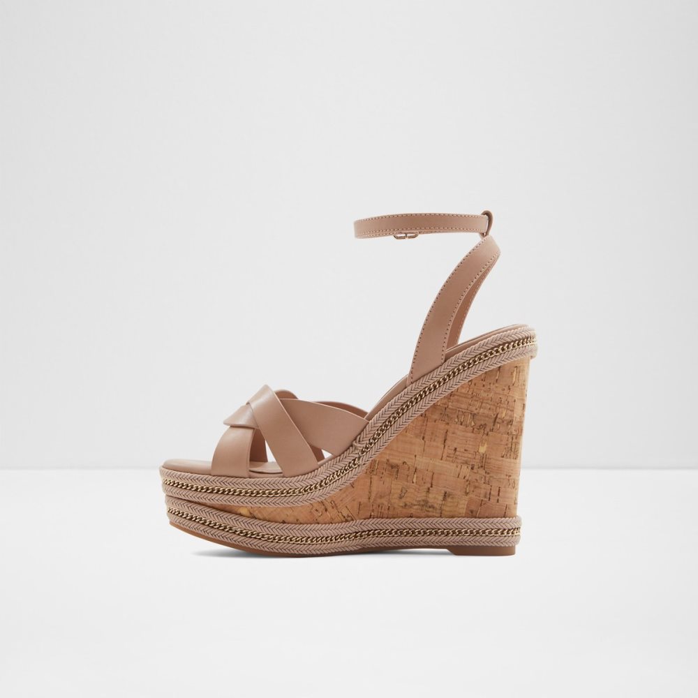 Light Beige Aldo Droyers Wedge Sandal - Wedge Sandals | 61FYJVMHZ