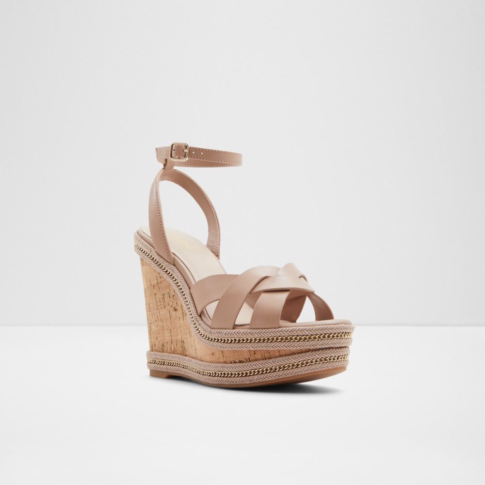 Light Beige Aldo Droyers Wedge Sandal - Wedge Sandals | 61FYJVMHZ