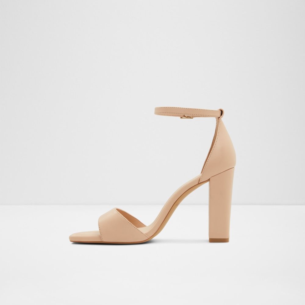 Light Beige Aldo Enaegyn Strap Heeled Sandal - Cup Sole Block Heels | 19RAMGSCD