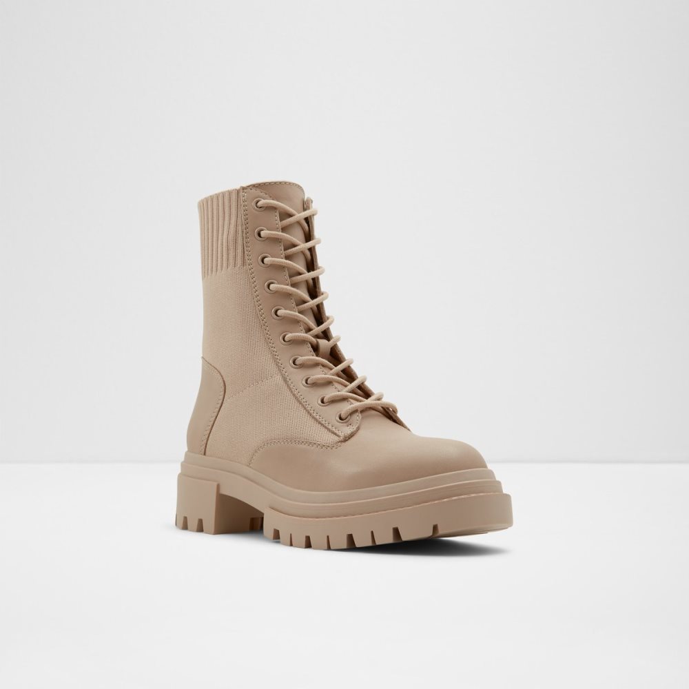 Light Beige Aldo Reflow - Lug Sole Combat Boots | 86YGDQROJ